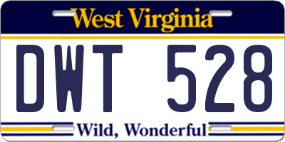 WV license plate DWT528