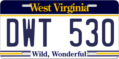 WV license plate DWT530