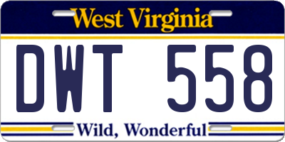 WV license plate DWT558