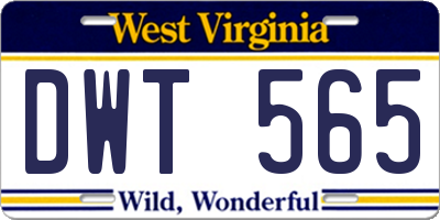 WV license plate DWT565