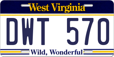 WV license plate DWT570