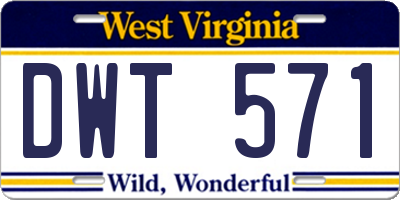 WV license plate DWT571