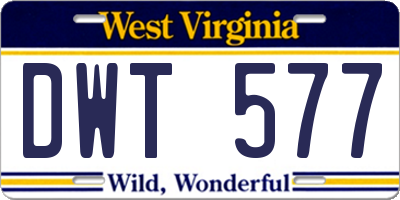 WV license plate DWT577