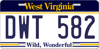 WV license plate DWT582