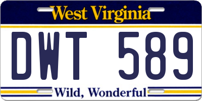 WV license plate DWT589