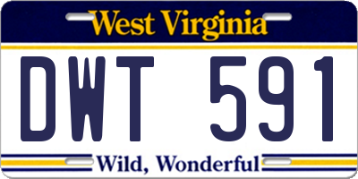 WV license plate DWT591