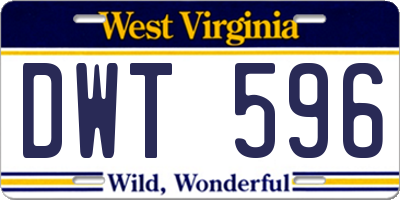 WV license plate DWT596