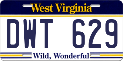 WV license plate DWT629