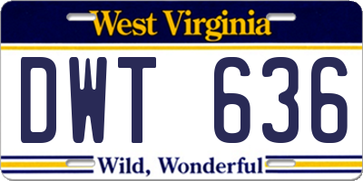 WV license plate DWT636
