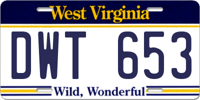 WV license plate DWT653