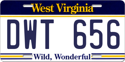 WV license plate DWT656
