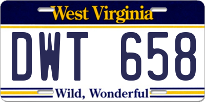 WV license plate DWT658