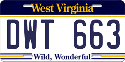 WV license plate DWT663