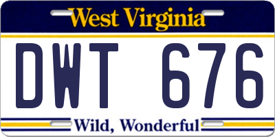 WV license plate DWT676