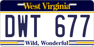 WV license plate DWT677