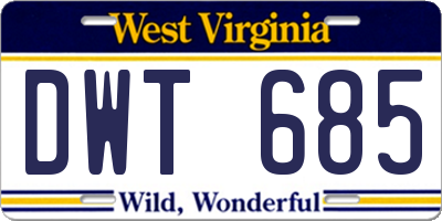 WV license plate DWT685