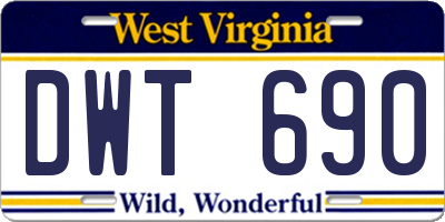 WV license plate DWT690