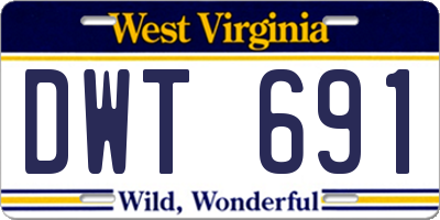 WV license plate DWT691