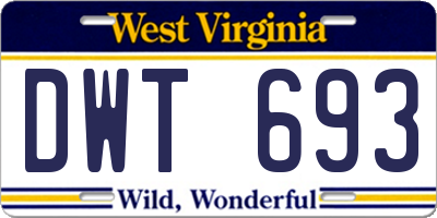 WV license plate DWT693