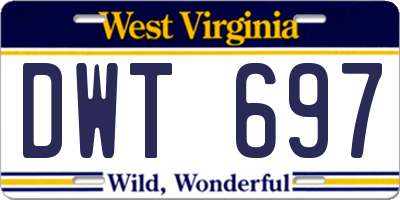 WV license plate DWT697