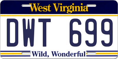 WV license plate DWT699