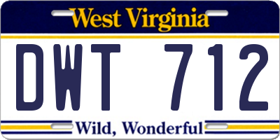 WV license plate DWT712