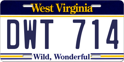 WV license plate DWT714
