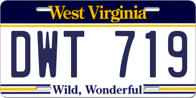 WV license plate DWT719