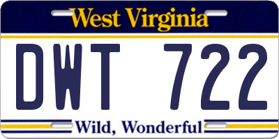 WV license plate DWT722