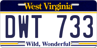 WV license plate DWT733