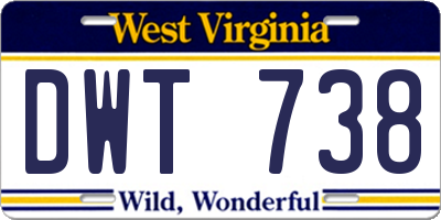 WV license plate DWT738