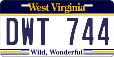 WV license plate DWT744