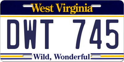 WV license plate DWT745