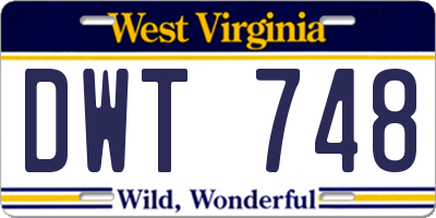 WV license plate DWT748