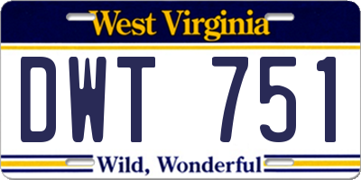 WV license plate DWT751