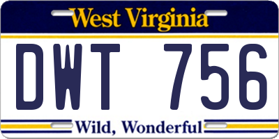 WV license plate DWT756