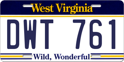 WV license plate DWT761