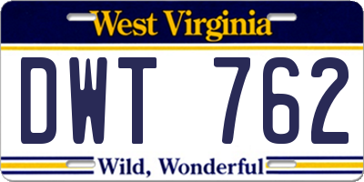 WV license plate DWT762