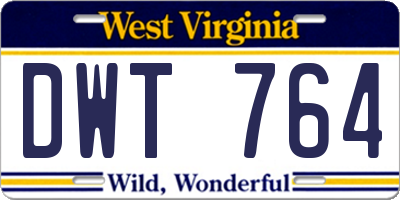 WV license plate DWT764
