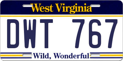 WV license plate DWT767