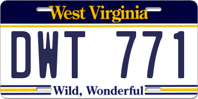 WV license plate DWT771