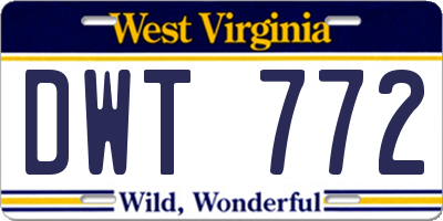 WV license plate DWT772