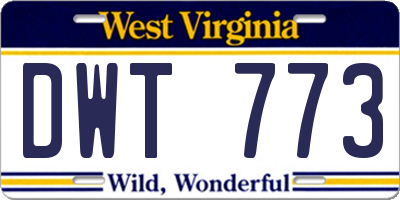 WV license plate DWT773