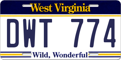 WV license plate DWT774