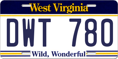 WV license plate DWT780