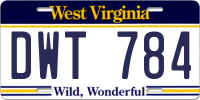 WV license plate DWT784