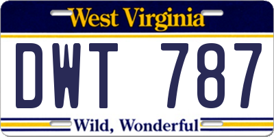 WV license plate DWT787