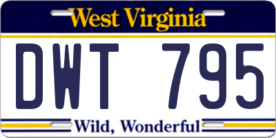WV license plate DWT795