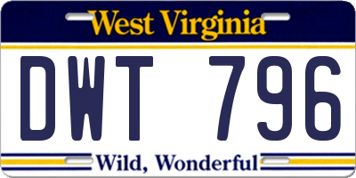 WV license plate DWT796