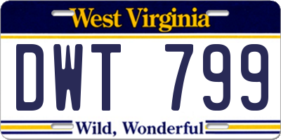 WV license plate DWT799